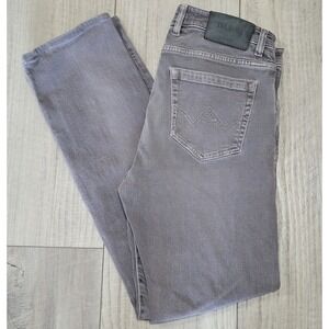 TELERIKA ZED Jeans Mens 33/47 Gray Chicago F20 Modern Trim Fit Made in Italy